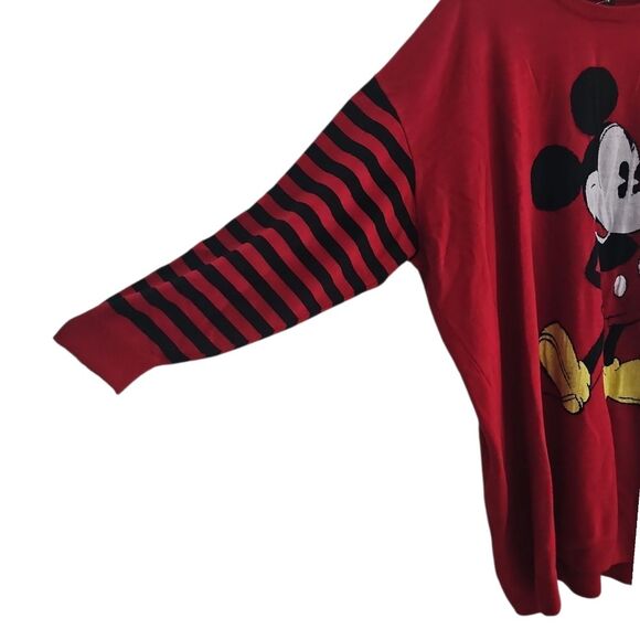 Disney Mickey Mouse Sweater Dress Sz 4X Red Striped Sleeves Plus Size Retro Y2K - Picture 4 of 15